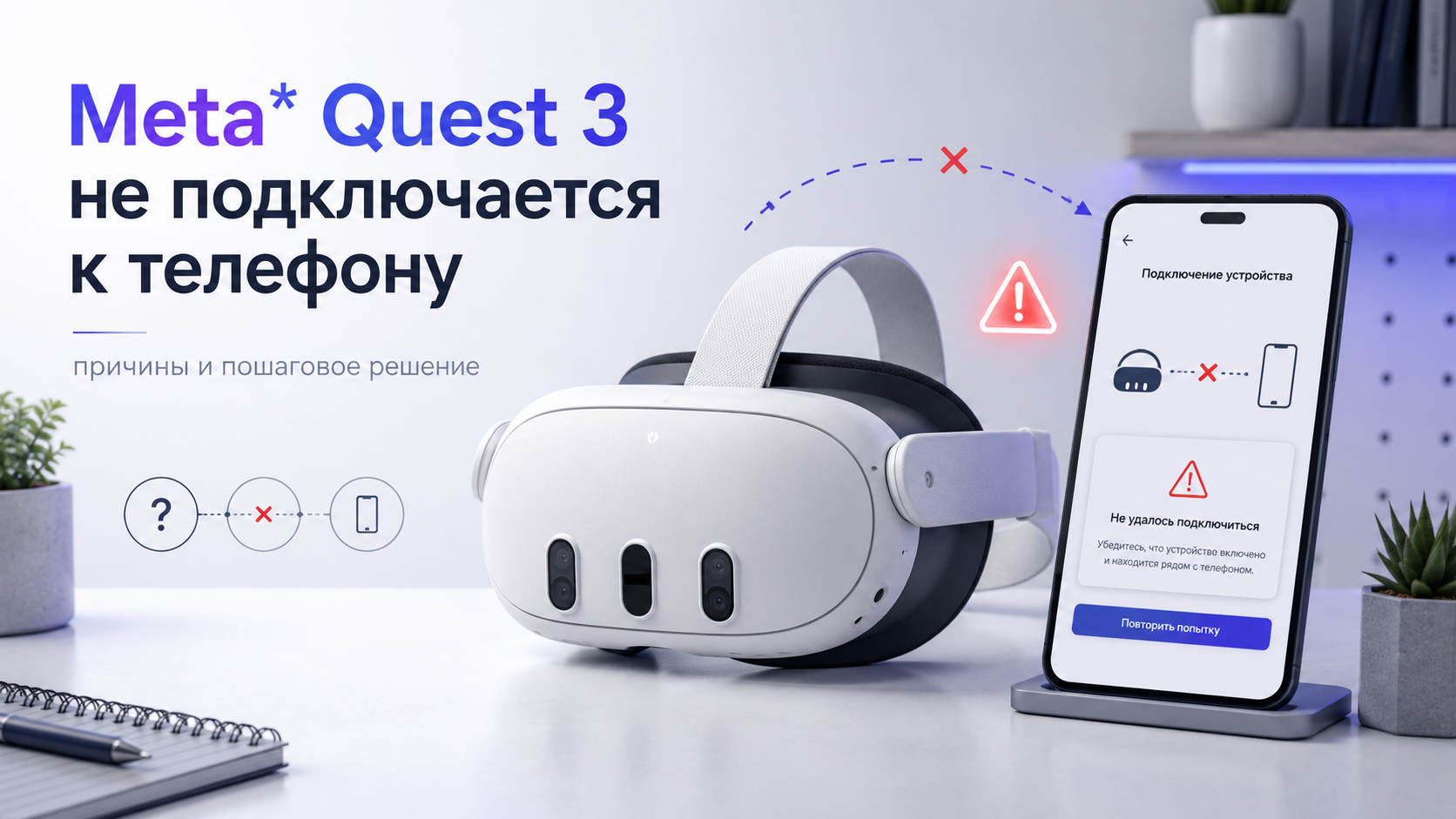 Meta* Quest 3 не подключается к телефону: причины и пошаговое решение