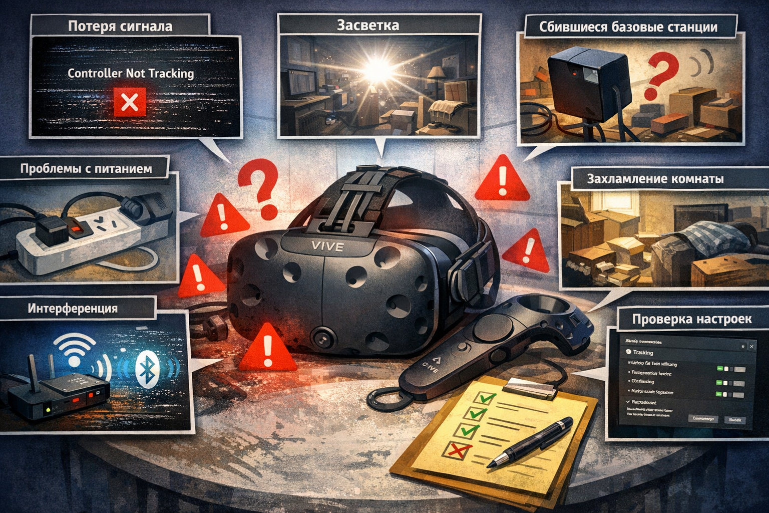 HTC Vive теряет трекинг: причины и пошаговая диагностика