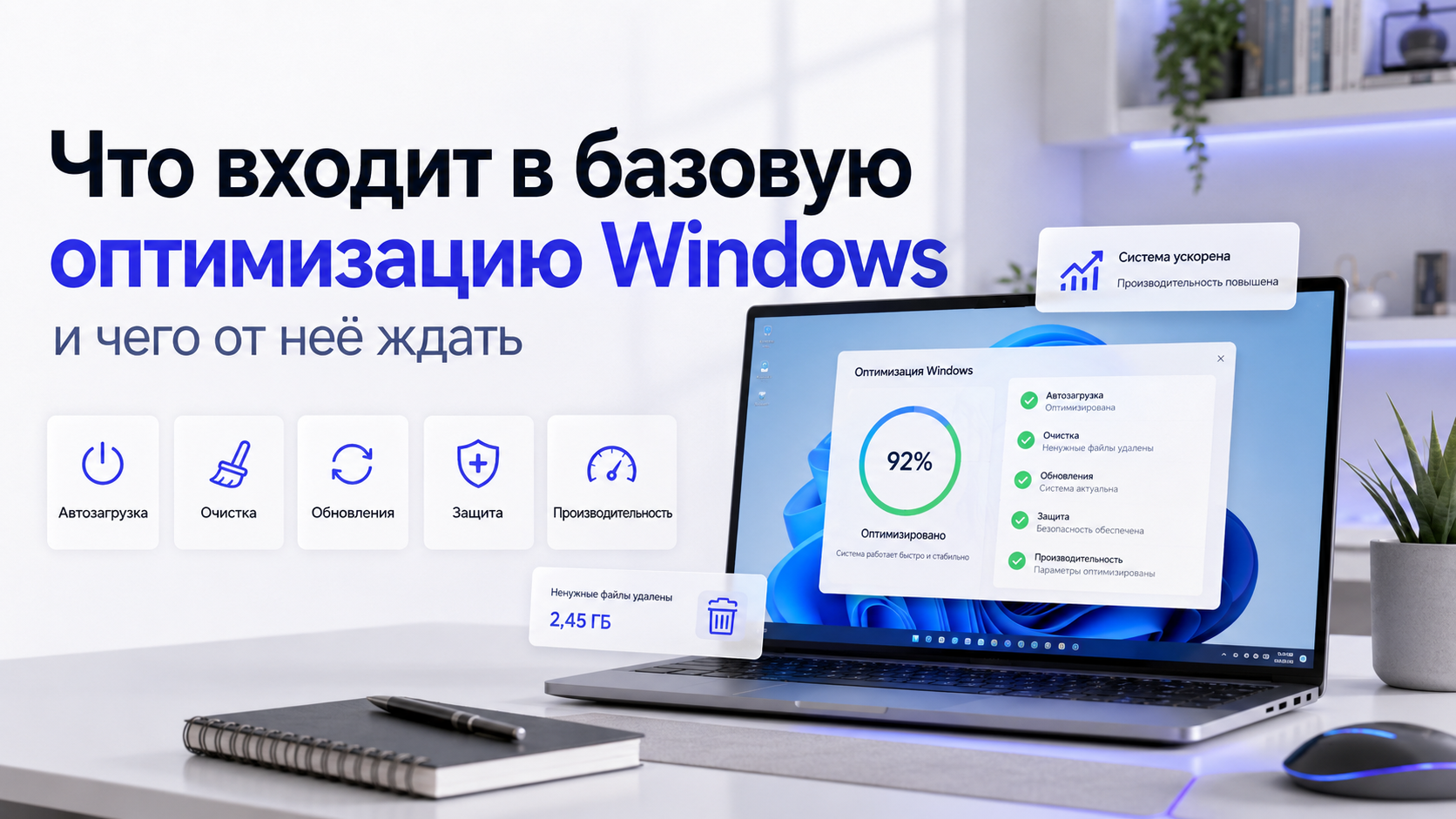 Что входит в базовую оптимизацию Windows и чего от неё ждать
