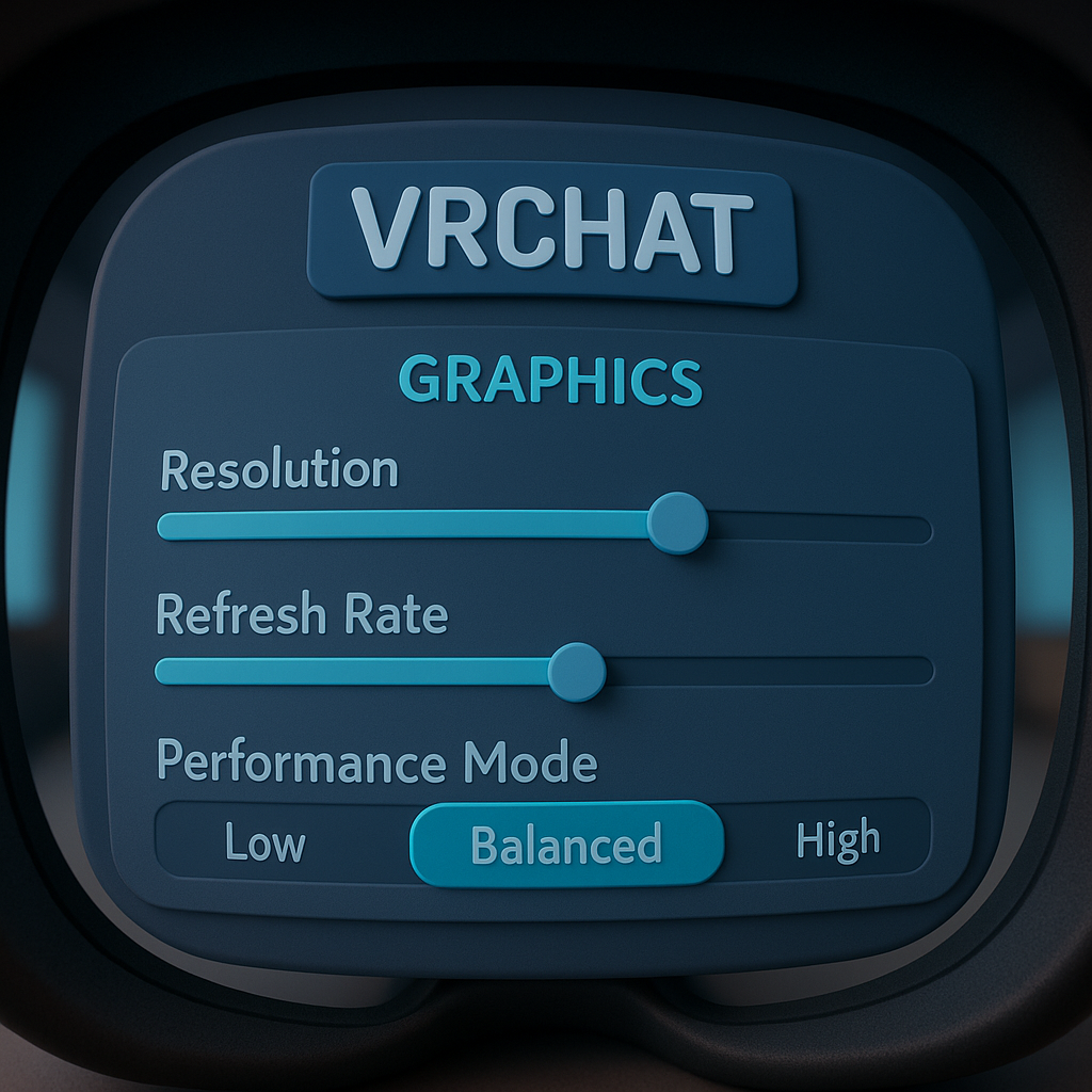 Меню настроек графики VRChat с параметрами качества и производительности