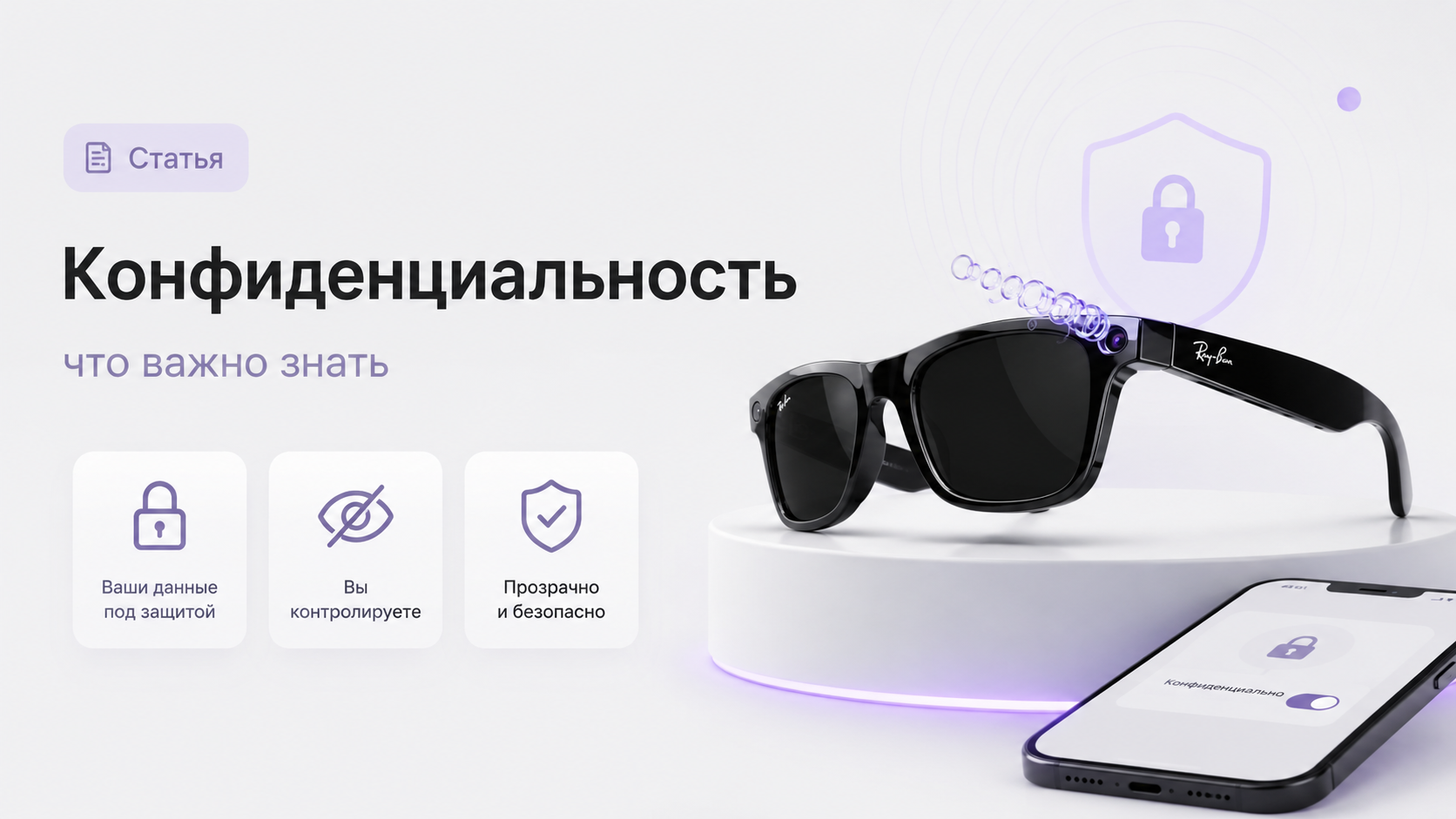 Человек в умных очках Meta с визуальным акцентом на камеры и поток данных