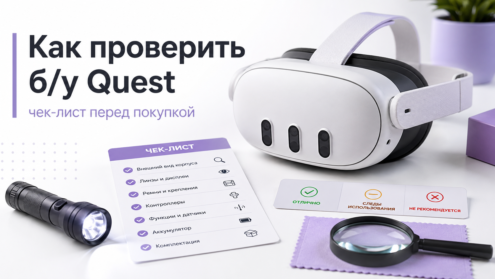 Проверка б/у Meta Quest по чек-листу перед покупкой