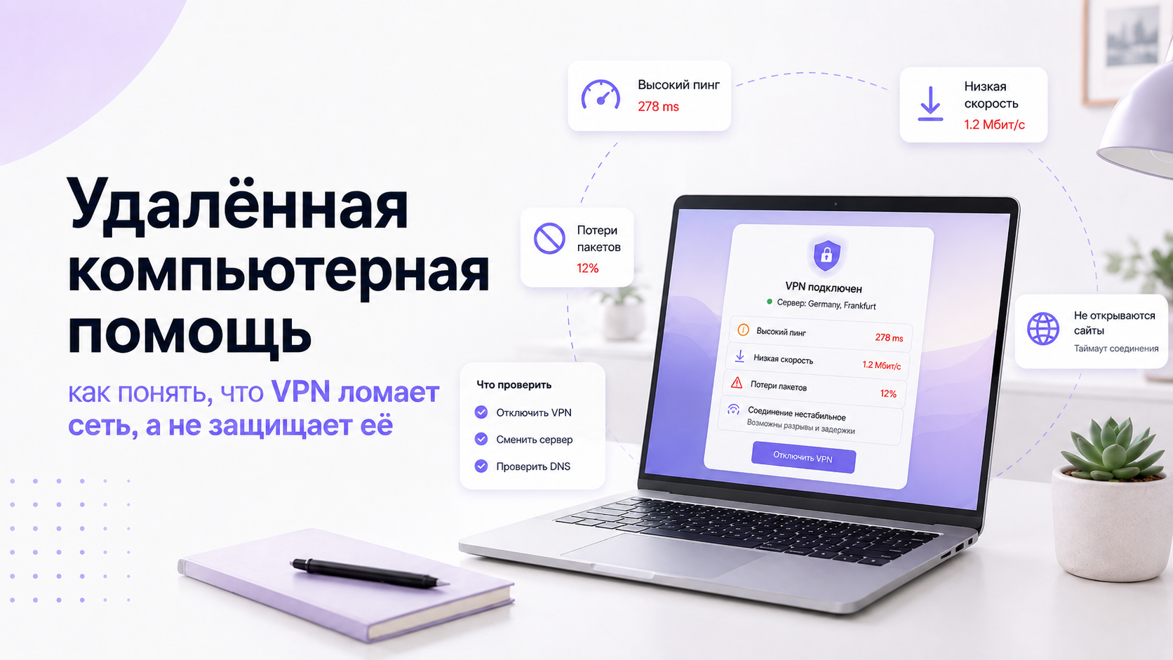 Удалённая компьютерная помощь: как понять, что VPN ломает сеть, а не защищает её
