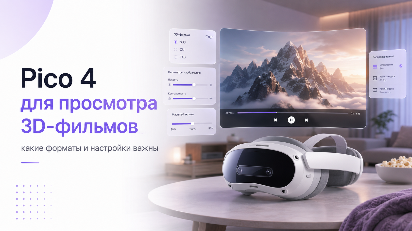 Pico 4 для просмотра 3D-фильмов: какие форматы и настройки важны