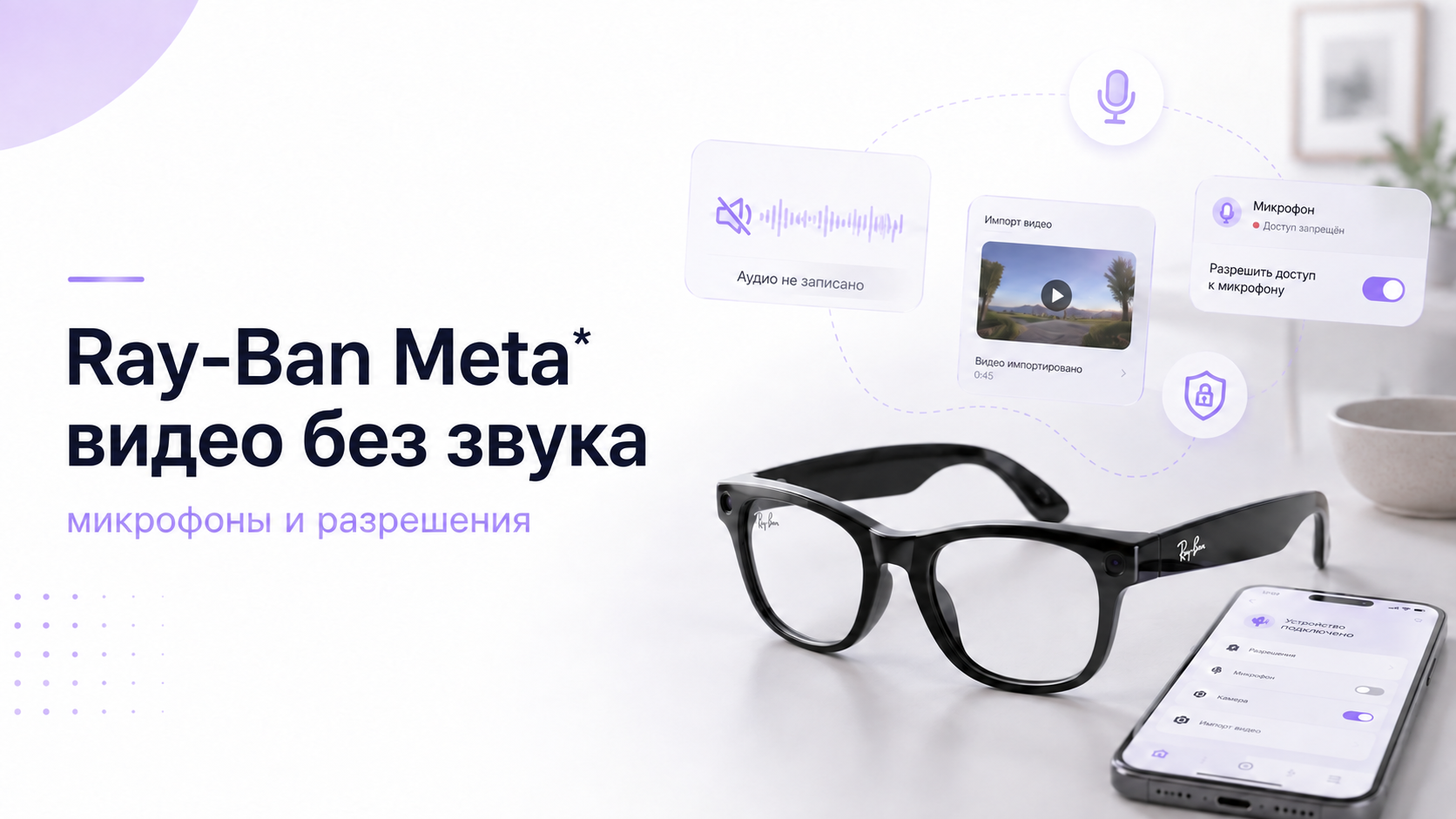 Ray-Ban Meta и смартфон: проверка микрофона и разрешений при записи видео без звука